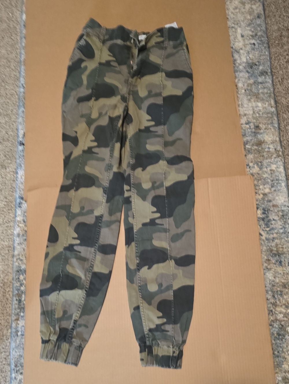 Hollister Camo Jogger Pants in Olive Green and Black